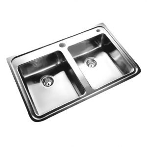 a-2200601-Bacha doble cocina Johnson Q85 bajo mesada acero inoxidable