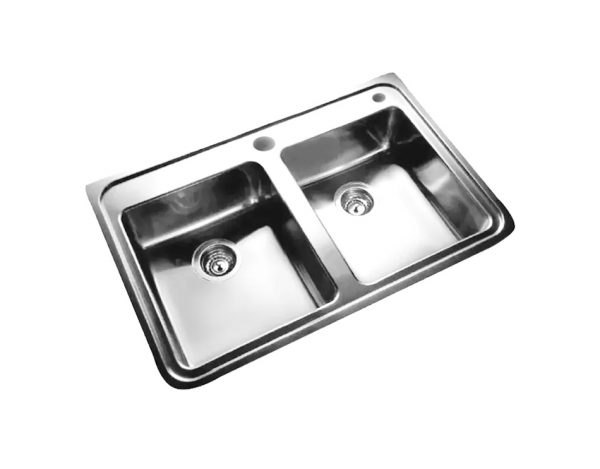 a-2200601-Bacha doble cocina Johnson Q85 bajo mesada acero inoxidable