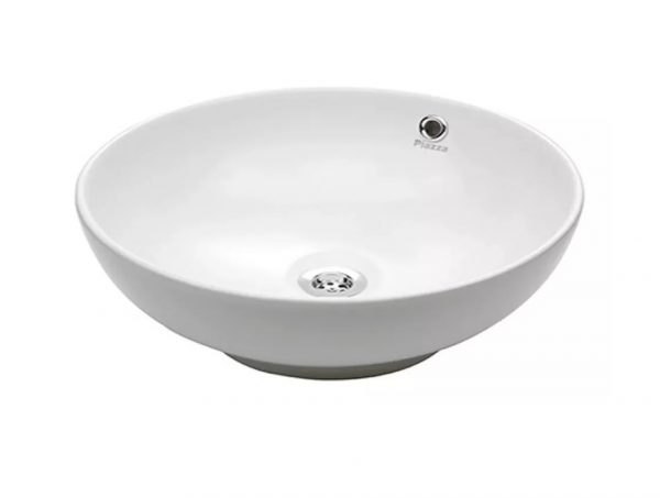 a-3030250-Bacha baño redonda Piazza porcelana cerámica blanca con antidesborde