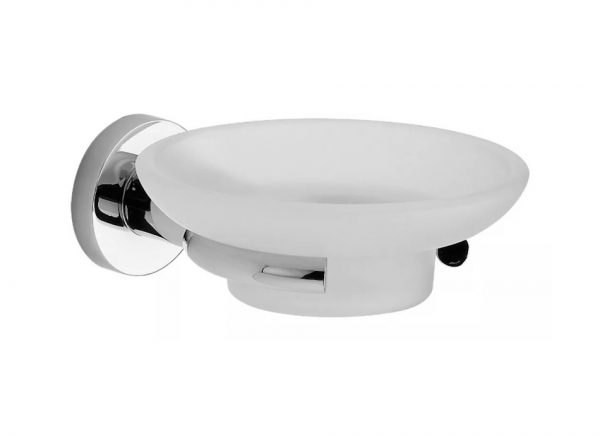 a-3080369-Jabonera baño FV Libby 168-39 cromada brillante con plato de vidrio