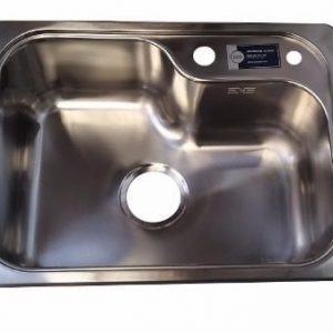 Pileta de cocina bacha simple Johnson Luxor Mini Si55 de 55x41x20, acero inoxidable 304, con sistema antirrebalse, intalacion de encastrar en mesada