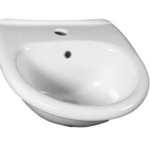 Bacha baño lavatorio colgar Aguamarina Cordenons 1 agujero para griferia monocomando o de 1 agua en porcelana cerámica sanitaria blanca