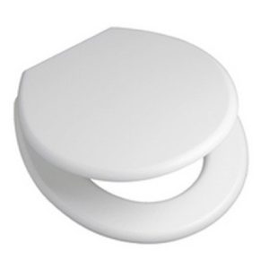 Tapa Asiento Inodoro MDF Laqueada Blanca universal marca Pringles compatible para la mayoría de las marcas y modelos de inodoros