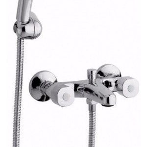 Griferia Ducha FV Arizona Plus B1P para bañera y ducha con trasferencia de pared externa, con duchador manual y flexible incluido