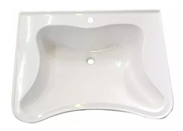 1200025-Pileta baño discapacitados marmolina 65x47 cm blanca