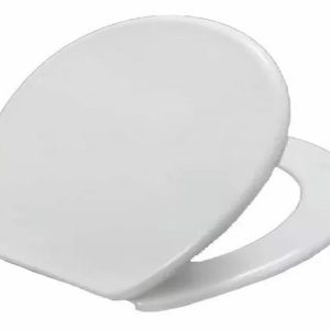 Tapa Inodoro Jade en MDF blanco con herraje nylon Pringles, terminacion laqueda, medidas largo 41 cm x ancho 35 cm