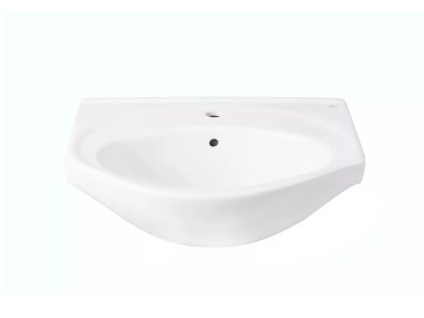 Lavatorio de baño de pared Mahler Roca con 1 agujero blanco, en porcelana ceramica sanitaria blanca de apoyo encimera o de pared