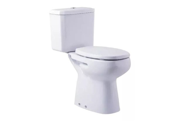 Inodoro Alto con Mochila de apoyar Roca linea Monaco para baños de discapacitados en porcelana ceramica sanitaria color blanco