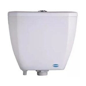 Deposito para inodoro a codo Topacio en PVC blanco mochila de colgar en la pared, compatible con la mayoria de los inodoros cortos a codo