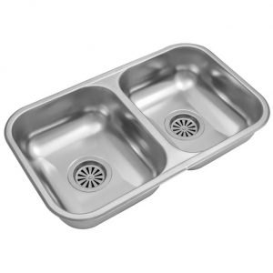 2202304-Pileta Cocina Bacha Doble Johnson CC28B de 59.8x34x13 cm Acero 430