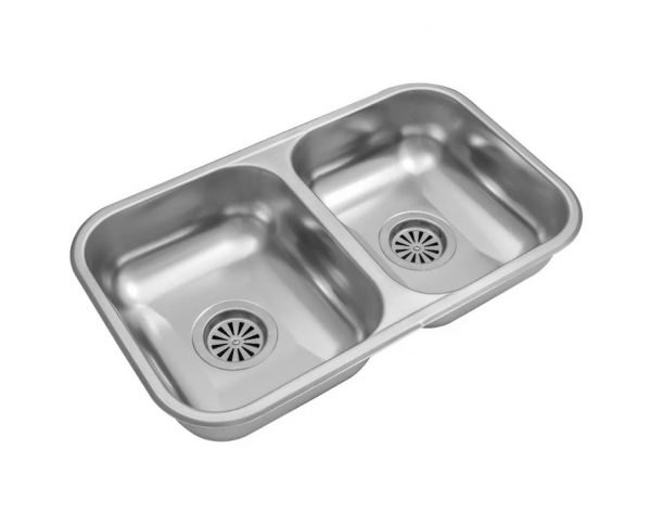 2202304-Pileta Cocina Bacha Doble Johnson CC28B de 59.8x34x13 cm Acero 430