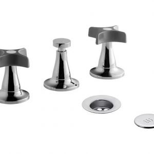 3082720-Griferia Para Bidet Baño Fv Petalo Cierre Ceramico Gris