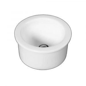 1600048-Bacha encastrar porcelana blanca Cordenons redonda 34 cm de baño