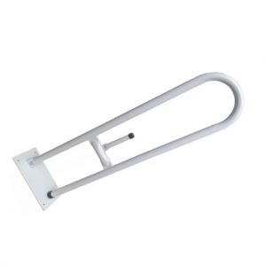 4240009-Barral rebatible baño discapacitado 80 cm blanco para apoyo seguro